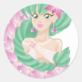 Adesivo Elfo de cabelo verde