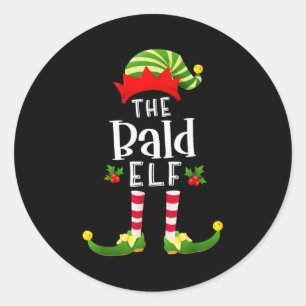 Adesivo Elfo de Natal Careca de Pijama Combinando Festa de
