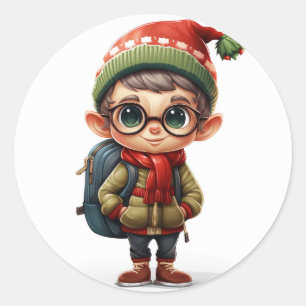 Adesivo Elfo Festivo com Na moda