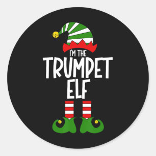 Adesivo Elfo Trombeta Música Natal Instrumento Corresponde