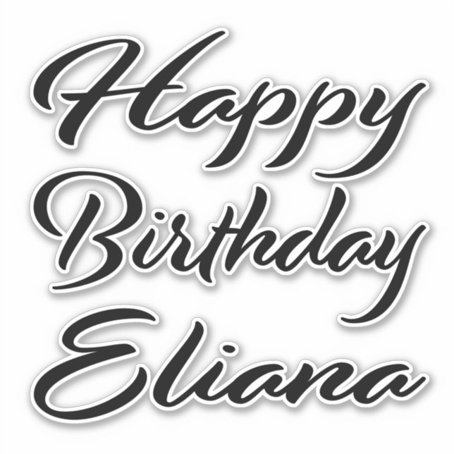 Adesivo Eliana Name Vorname black Sticker Geburtstag (Frente)