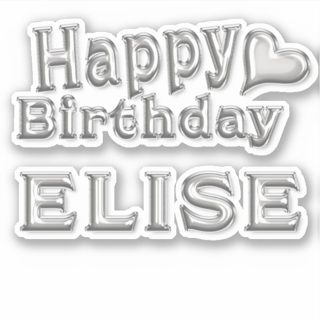 Adesivo Elise Happy Birthday silver Aufkleber Sticker (Frente)