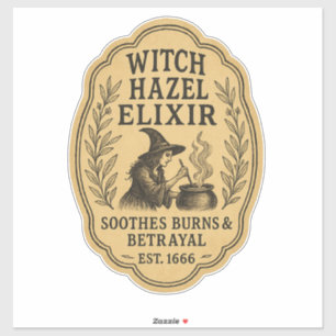 Adesivo Elixir de Hamamélis - Rótulo de Farmácia de Hallow