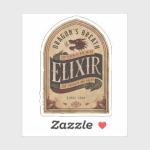 Adesivo Elixir Poção Mágica do Sopro de Dragões de Hallowe