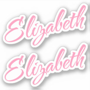 Adesivo Elizabeth Decorative Name in Pink x2 Sticker