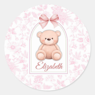 Adesivo Elizabeth Design de Enfermeiro de Urso Rosa Pers