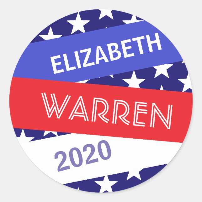 Adesivo Elizabeth Warren para o Presidente 2020 (Frente)