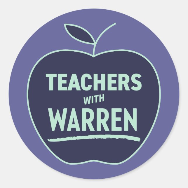 Adesivo Elizabeth Warren - Professores com Warren (Frente)