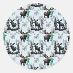 Adesivo Elk Moose Antlers Deer Pattern Design