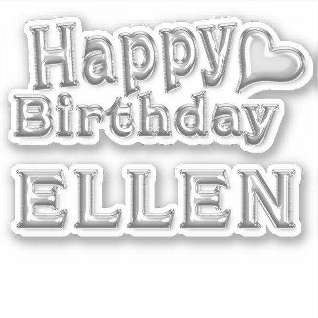 Adesivo Ellen Happy Birthday silver Aufkleber Sticker (Frente)