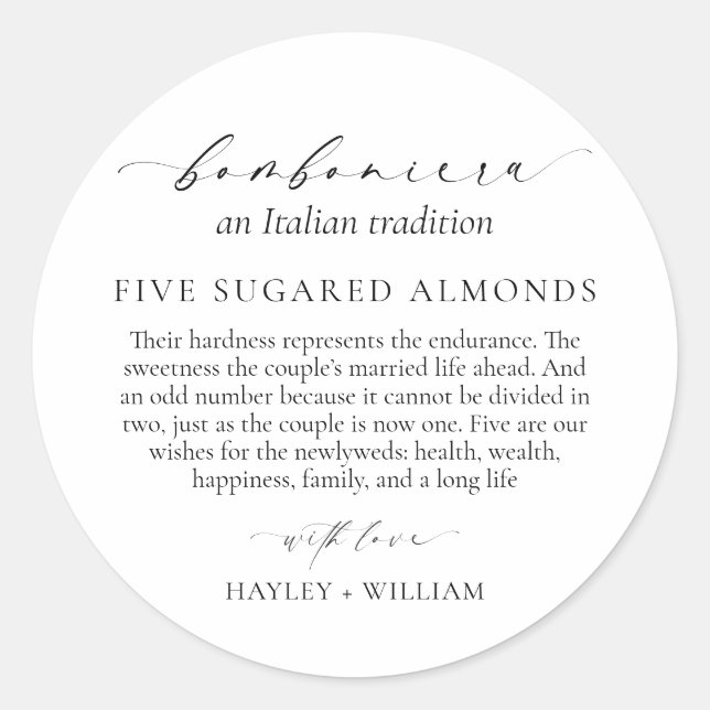 Adesivo Ellesmere Uma Tradição Italiana 5 Amêndoas Sugared (Frente)