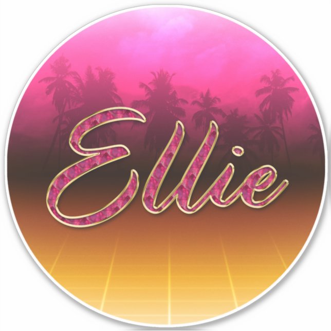 Adesivo Ellie Vorname Name golden pink Aufkleber Sticker (Frente)