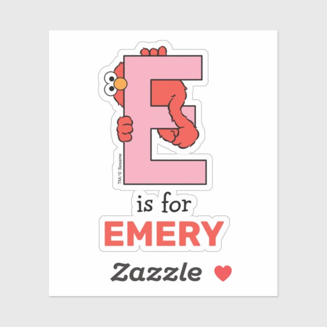 Adesivo Elmo Alphabet | E Rosa (Folha)