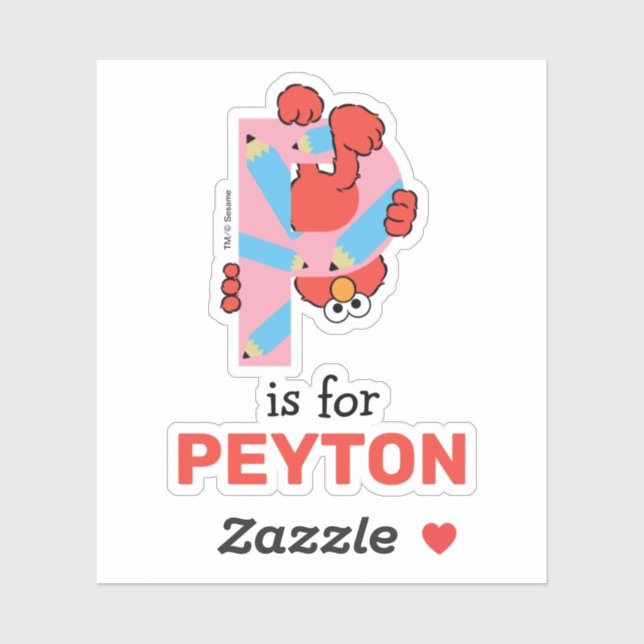 Adesivo Elmo Alphabet | Lápis P (Folha)