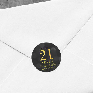 Adesivo Elogios Dourados escuros de Bokeh a 21 anos de