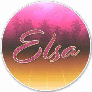 Adesivo Elsa Vorname Name golden pink Aufkleber Sticker
