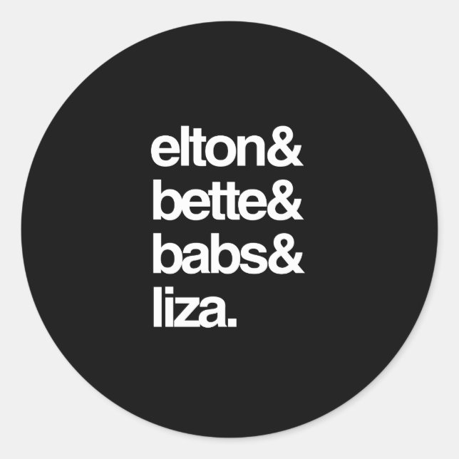 Adesivo Elton Bette Babs e Liza (Frente)