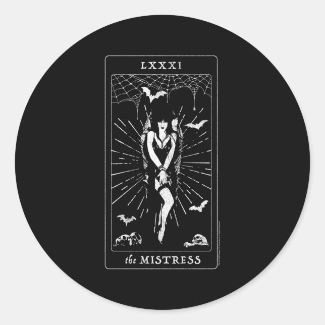 Adesivo Elvira Mistress Do Cartão Tarot Da Senhora Escura (Frente)