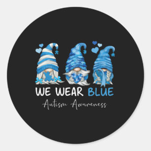 Adesivo Em Abril Nós Usamos Azul Gnome Conscientização do 