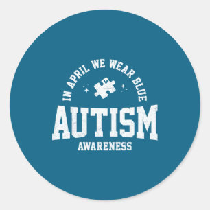 Adesivo Em abril use azul consciência do autismo quebra-ca