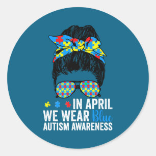 Adesivo Em abril use azul conscientização do autismo coque
