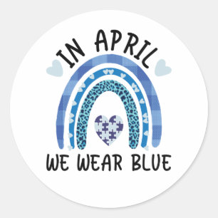 Adesivo Em abril, Vestimos a consciência do Autismo Azul