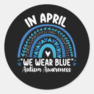 Adesivo Em abril, Vestimos a consciência do Autismo Azul A