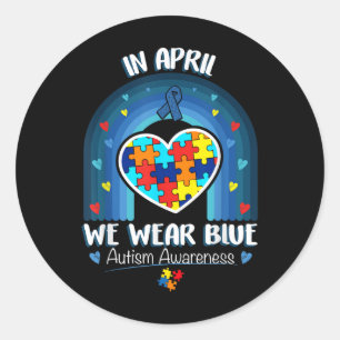 Adesivo Em abril Vestimos Autismo Azul Que Seja Amável Aut