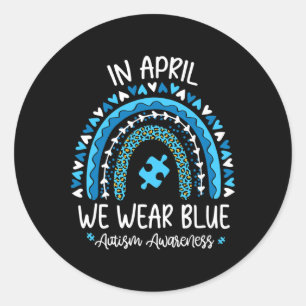 Adesivo Em abril Vestimos Blue Rainbow Autism Awarness Mon
