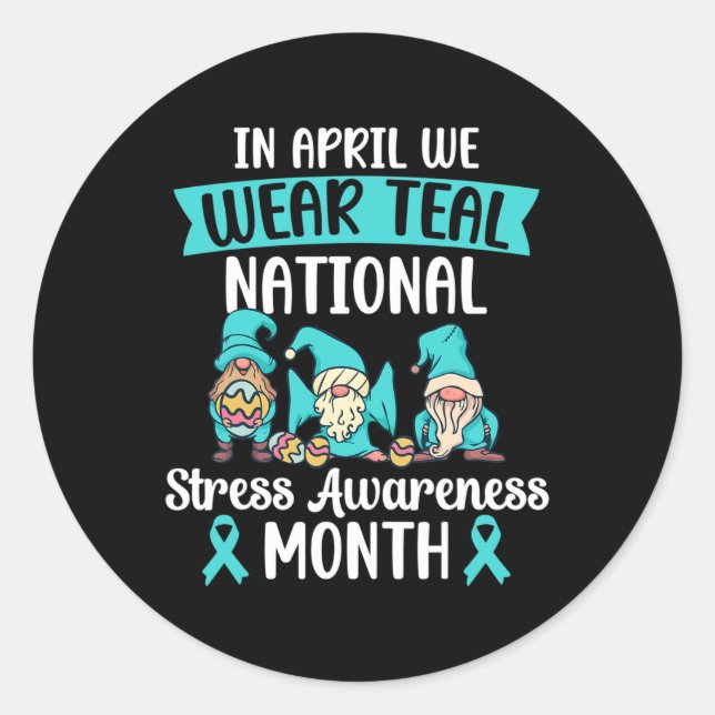 Adesivo Em abril, Vestimos o Teal National Stress Senwarn  (Frente)