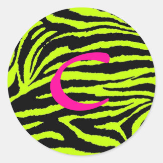 Adesivo em alfabeto impresso em animais