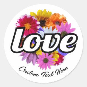 Adesivo Em Bloom - Amor com Buquê Floral Redondo