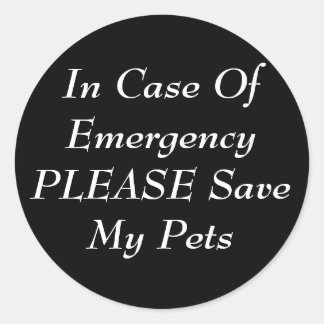 Adesivo Em Caso De Emergência, Salve Meus Pets