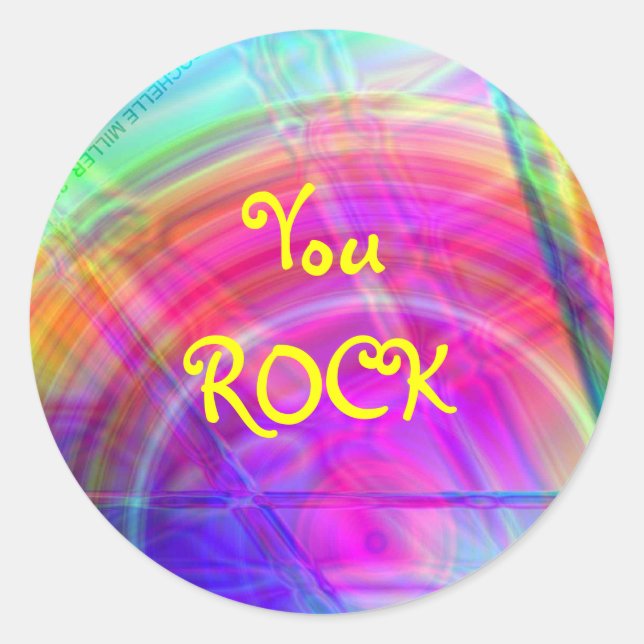 Adesivo em círculo psicodélico (Frente)