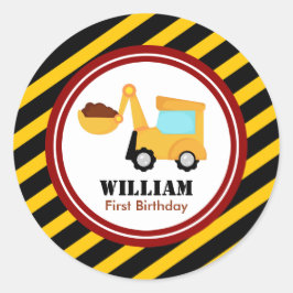 Adesivo EM CONSTRUÇÃO Aniversário Chá de fraldas