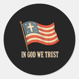 Adesivo Em Deus Confiamos Bandeira Americana Cruz Fé 4 De