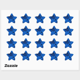 Adesivo em estrela com pintura azul retrorreflecto