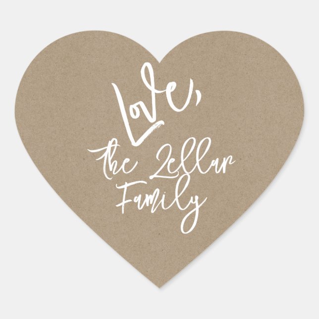 Adesivo em forma de coração personalizado (Frente)