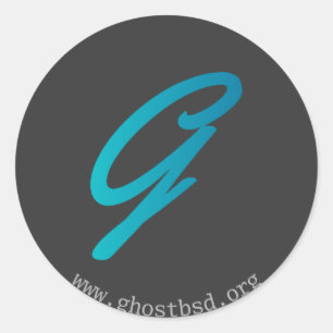 Adesivo em GhostBSD.org redondo pequeno
