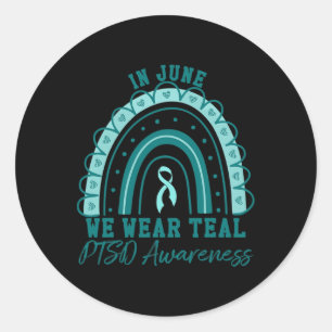Adesivo Em junho Vestimos Teal Ribbon Rainbow Warrior Ptsd
