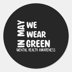 Adesivo Em maio, Vestimos Mês de Consciência Mental Verde
