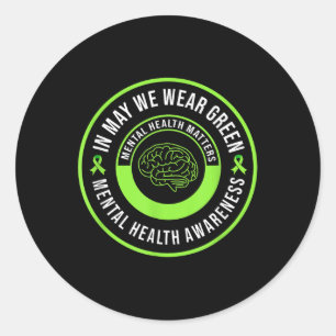 Adesivo Em maio, Vestimos o Green Motivational Mental Heal