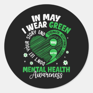 Adesivo Em maio, Vestimos o Green Semicolon Mental Health