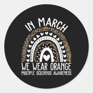 Adesivo Em Março Usamos Fita Laranja Ms Warrior Múltipla