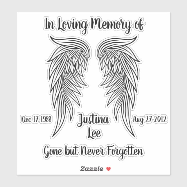 Adesivo Em memória de amor (Folha)