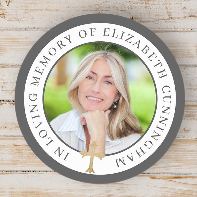 Adesivo Em memória de amor | Foto personalizada e Cruz de  (Criador carregado)