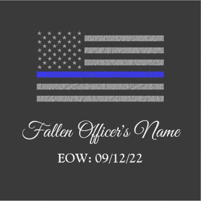 ADESIVO EM MEMÓRIA DE FALLEN OFFICER THIN BLUE LINE VINILO (Frente)