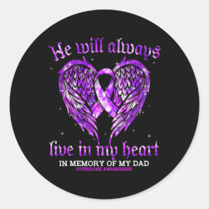 Adesivo Em Memória Do Meu Pai "Overdose Awarness Angel Win