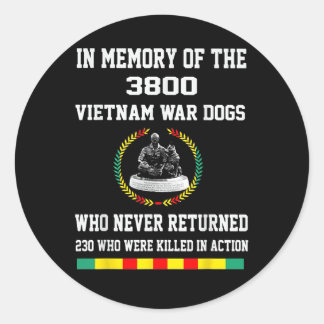 Adesivo Em Memória Dos 3800 Cães Da Guerra Do Vietnã