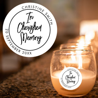 Adesivo Em Memória Querida Floral Clássico Redondo